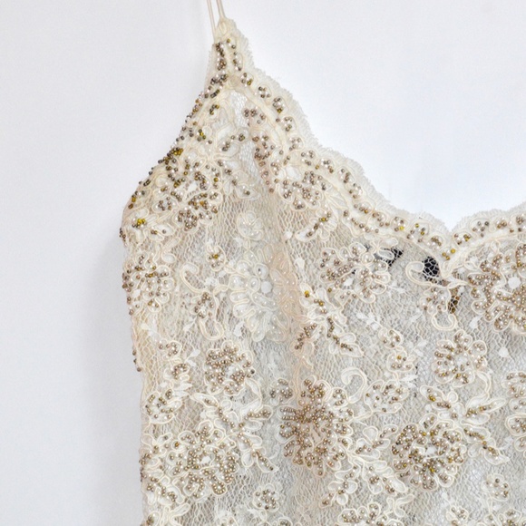 Beaded Sheer Lace Tank And Short Sleeve Cardigan - Picture 6 of 10